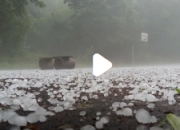 杭州40℃高温中突降冰雹